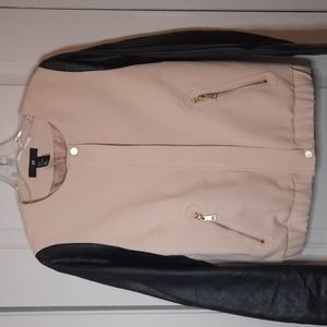 H&M Faux Leather Sleeve Pink jacket Size 8